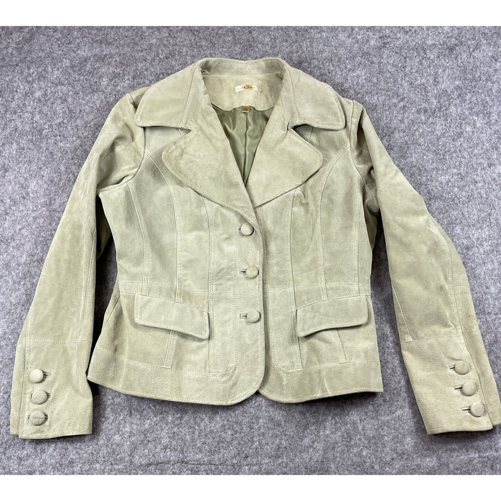 Wilsons Leather Suede Jacket Women's XL Sage Green Southwest Western Casual